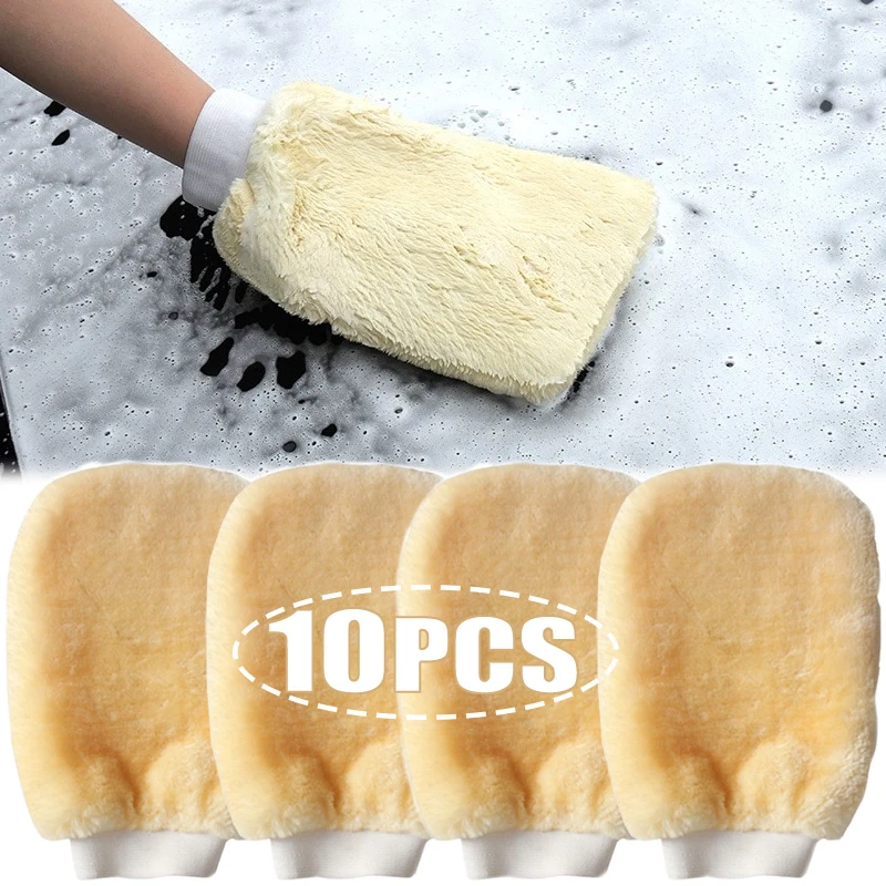 Car Detailing Wash Mitt Microfiber Wool - 1-10 stücke Mikrofaser Auto Waschen Handschuhe