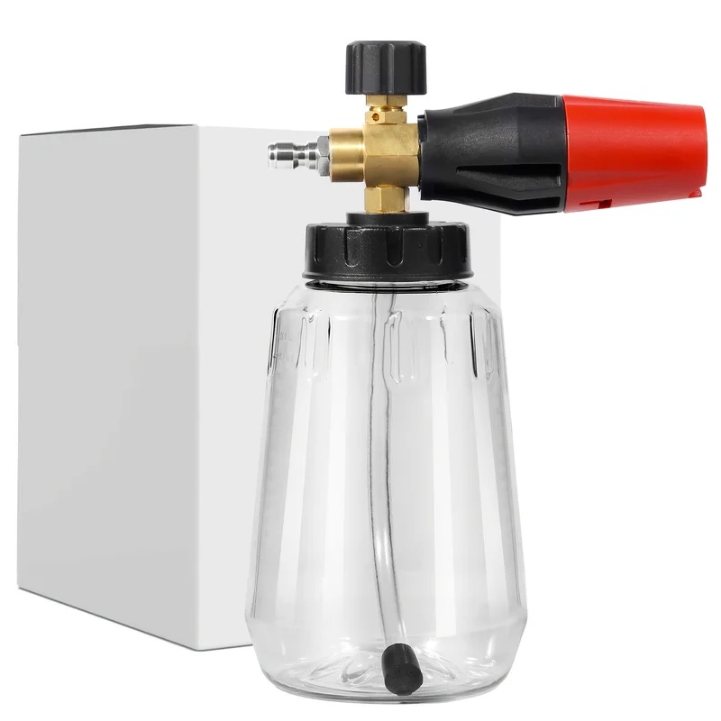 Foam Cannon Pressure Washer Wide Mouth - Robuste, verstellbare Schaumkanone, 1-Liter-Flasche mit breitem