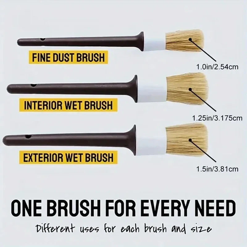3-teiliges Auto-Detailing-Bürs – Car Detailing Brush Set Boar Hair Interior Bewertung und Preis