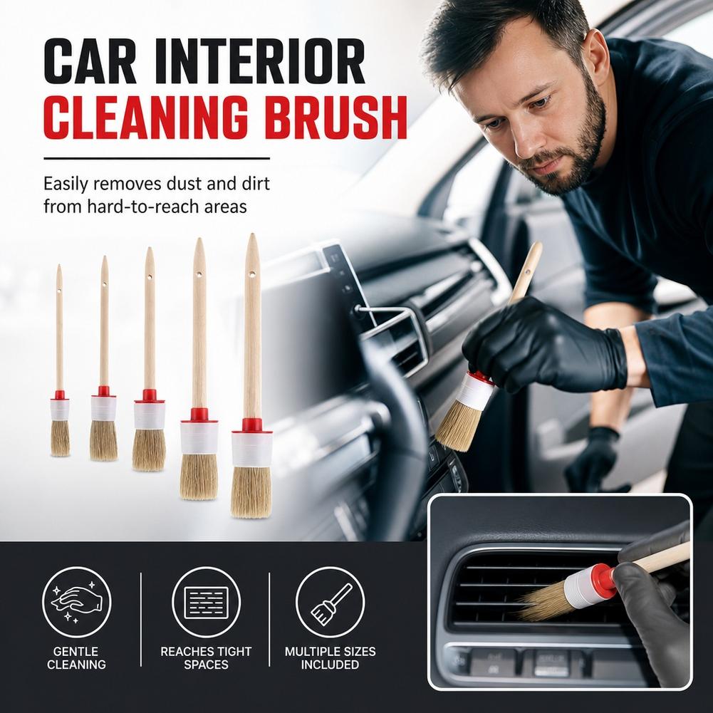 5-teiliges Auto-Detailing-Bürs – Car Detailing Brush Set Boar Hair Interior Bewertung und Preis