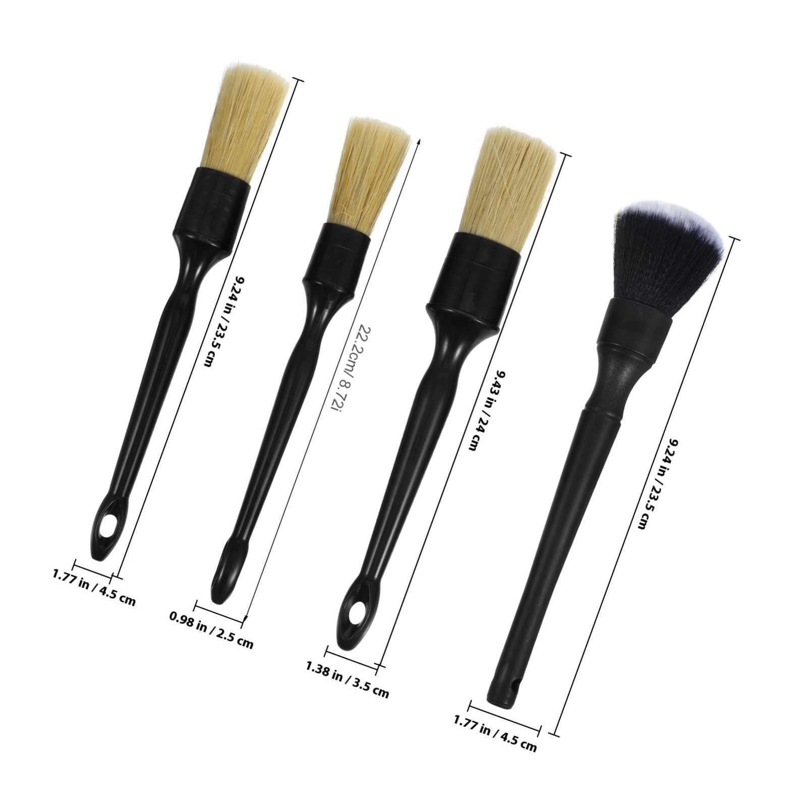 1 Set Wildschweinborsten-Detai – Car Detailing Brush Set Boar Hair Interior Bewertung und Preis